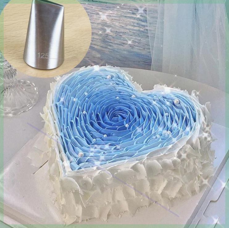 不锈钢爱心玫瑰蛋糕裱花嘴韩式裱花挤奶油霜花瓣裙边裱花嘴125嘴