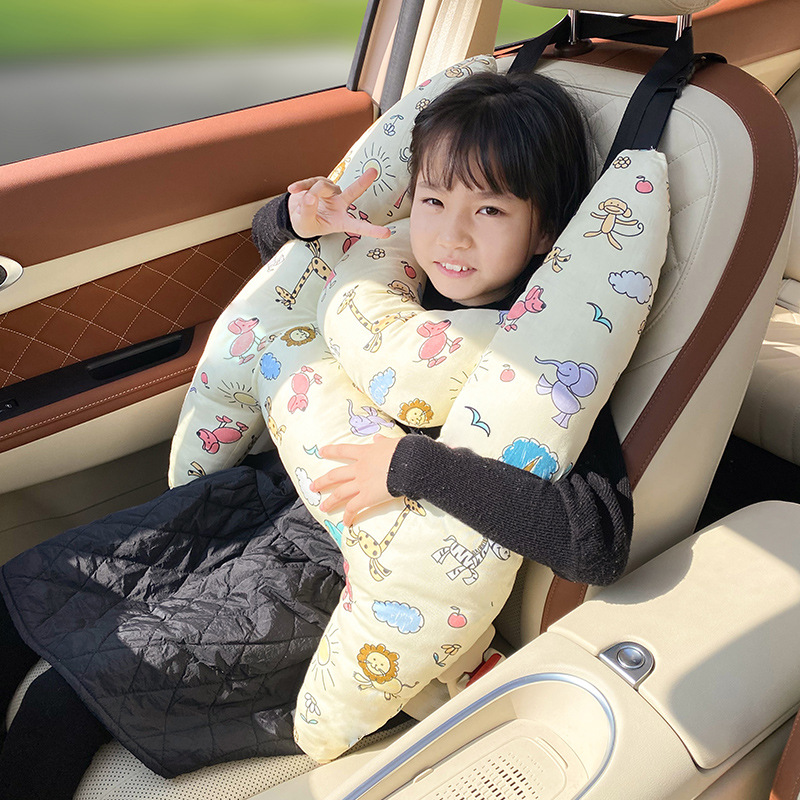汽车抱枕儿童卡通睡枕车载抱枕车上舒适后排安全带防勒脖睡觉神器