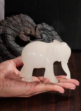 中式大象摆件一对吸水吉祥物创意庭院小象工艺品办公室桌面装饰品