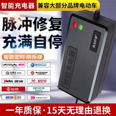 加长款智能电动车电瓶充电器48V12AH20AH60V72伏铅酸电池电车通用