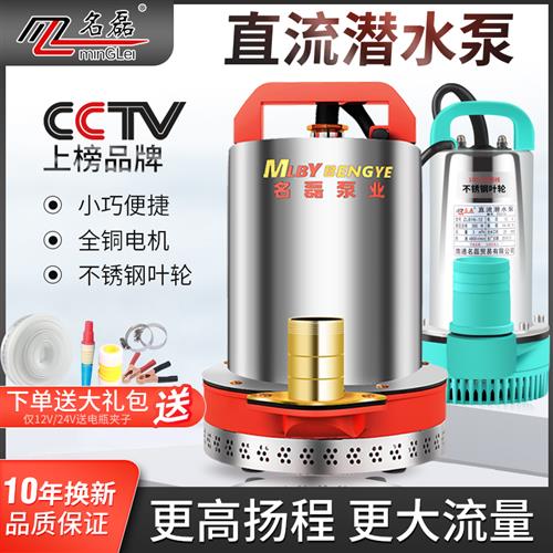 直流潜水泵12V24V48V60V电瓶车电动车水泵小型灌溉农用家用抽水机