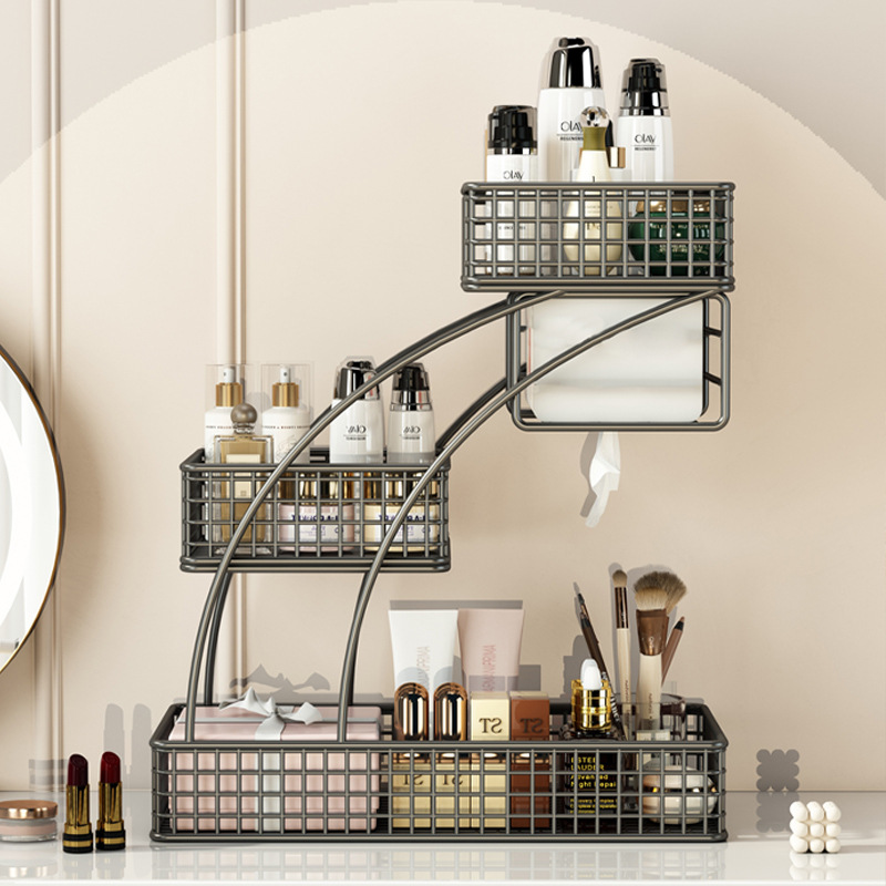 2025新款化妆品收纳神器桌面口红盒护肤品整理架卫生间美妆置物盒