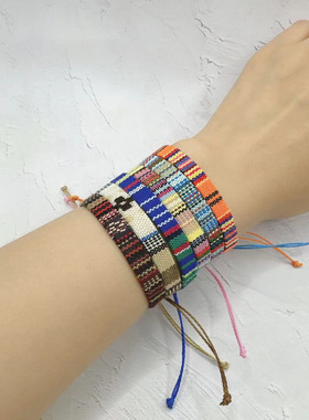 2025新款欧美手工编织彩色民族风075cm彩色手绳跨境热销设计