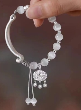 2025新款编织百搭平安如意手链轻奢女士半镯子送闺蜜女友生日礼物