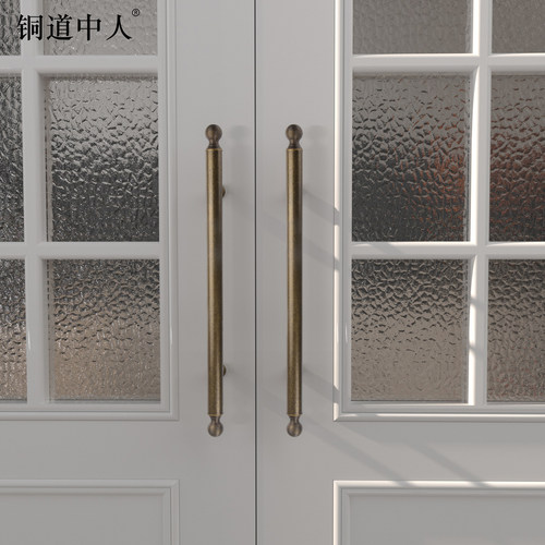 铜道中人黄铜材质大门拉手