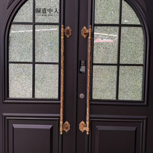 铜道中人黄铜欧式门把手