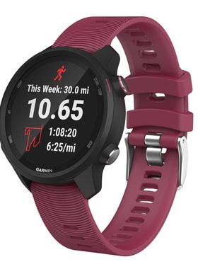 适用佳明Forerunner245/645手表硅胶表带佳明245通用腕带Garmin快拆硅胶替换表带横纹款男女通用款