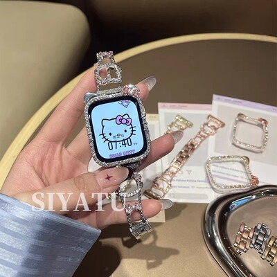 sanD-P华为Fit4闪钻kt猫金属表链