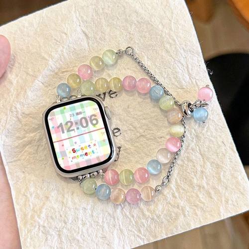 sanD-P华为fit4七彩猫眼石串珠链