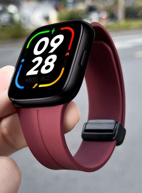 适用红米watch3表带硅胶表带红米3青春版手表带磁吸扣硅胶折叠扣磁吸金属3Lite智能watch3腕带男女通用表带