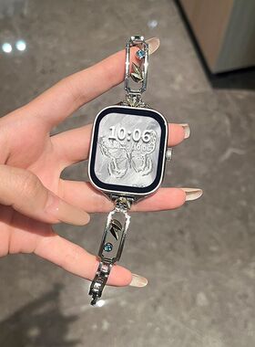 适用红米watch4表带新中式竹节树叶金属表链小米Redmi4/3/2/1高级感不锈钢表带小米9Pro表带红米3青春版腕带