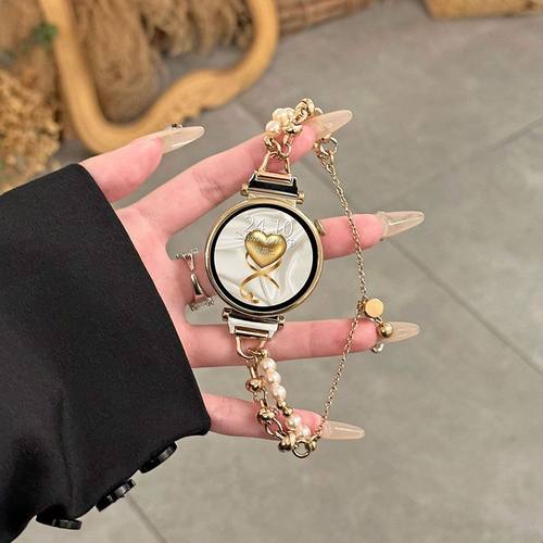 sanD-P华为gt5/41mm珍珠金属表链