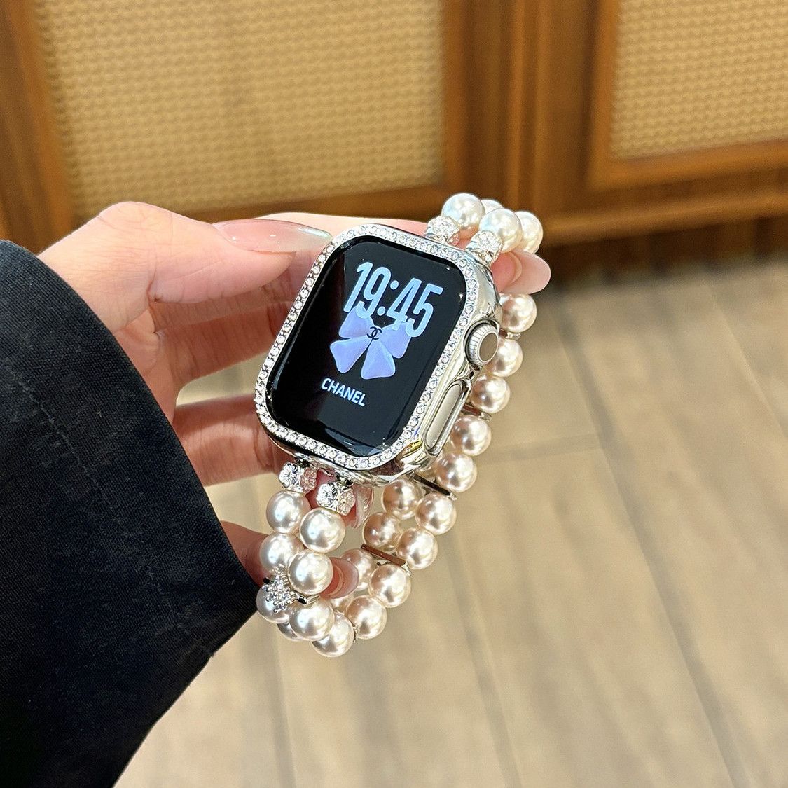 sanD-p红米watch6闪钻白珍珠表链