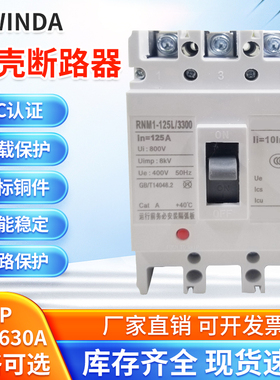 CM1-100L/330塑壳断路器RNM1三相四线225A3P空开160A630A空气开关