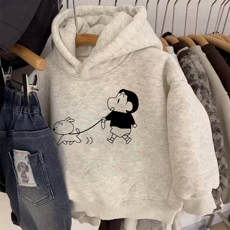 纯棉男童加绒加厚连帽卫衣2025秋冬新款中小儿童宝宝卡通帅气上衣