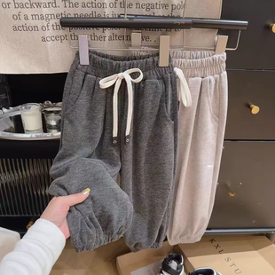 宽松休闲运动溜溜长裤 男女童洋气软糯裤 儿童宝宝时尚 新款 子春秋季
