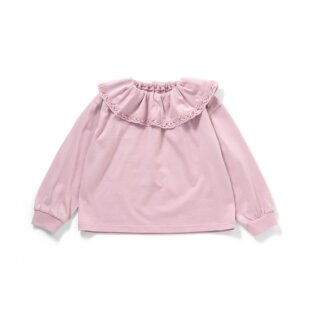 现货BREEZEsquare女童娃娃领甜美风粉色荷叶边长袖T恤百搭D106026