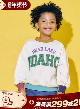 BREEZEsquare专柜同款儿童字母印花休闲宽松长袖毛圈卫衣R111056