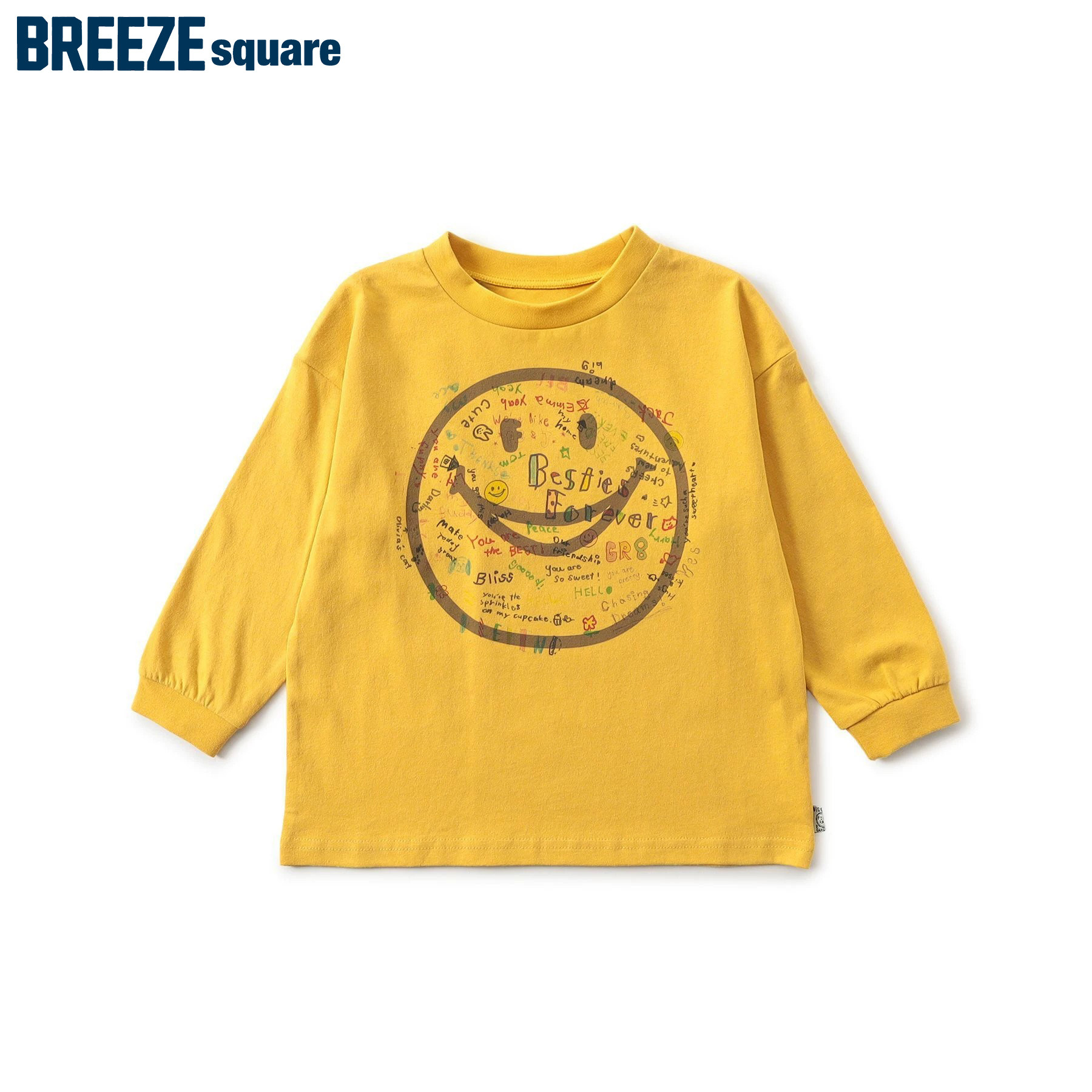 BREEZEsquare专柜同款儿童长袖T恤童装多巴胺风字母印花上衣t恤
