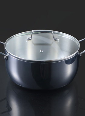 LUCUKU匠心加厚304不锈钢双耳汤锅三层钢煮汤炖汤煲锅无涂层24cm