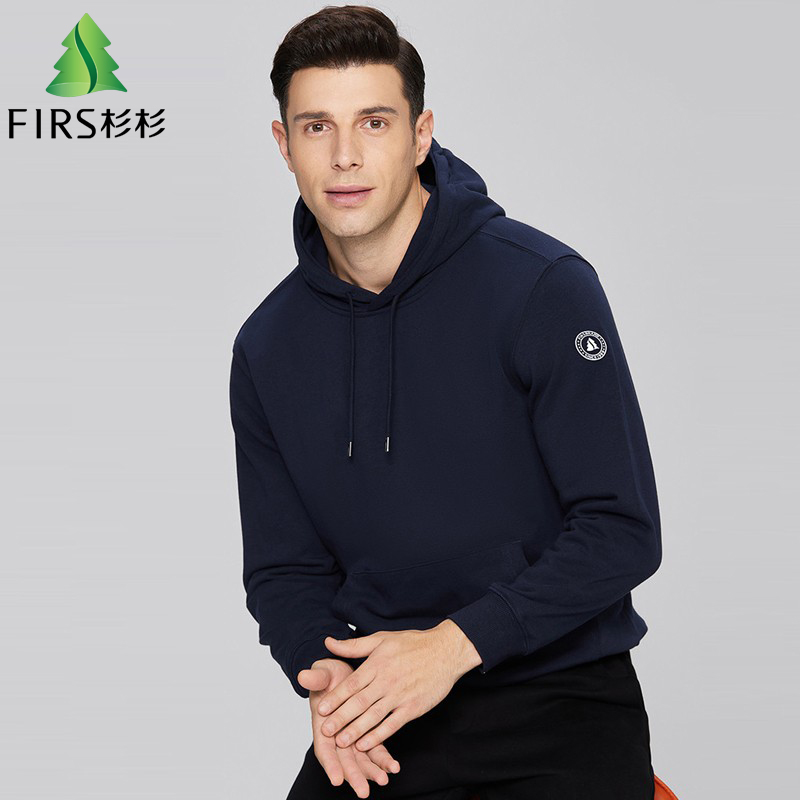 杉杉棉感连帽卫衣时尚LOGO袖标