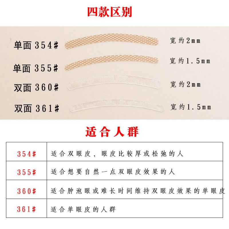 日本daiso大创双眼皮贴 女自然隐形无痕 肤色蕾丝单面 透明持久