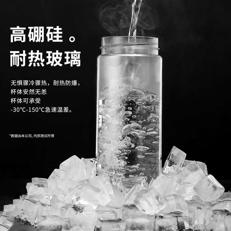 migo玻璃水杯女生高颜值茶杯耐热防爆耐高温ins风便携可爱杯子女