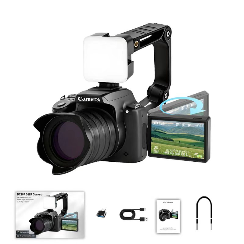 thumbnail for 68MP high-resolution digital camera, entry-level DSLR, student dedicated mirrorless CCD for travel