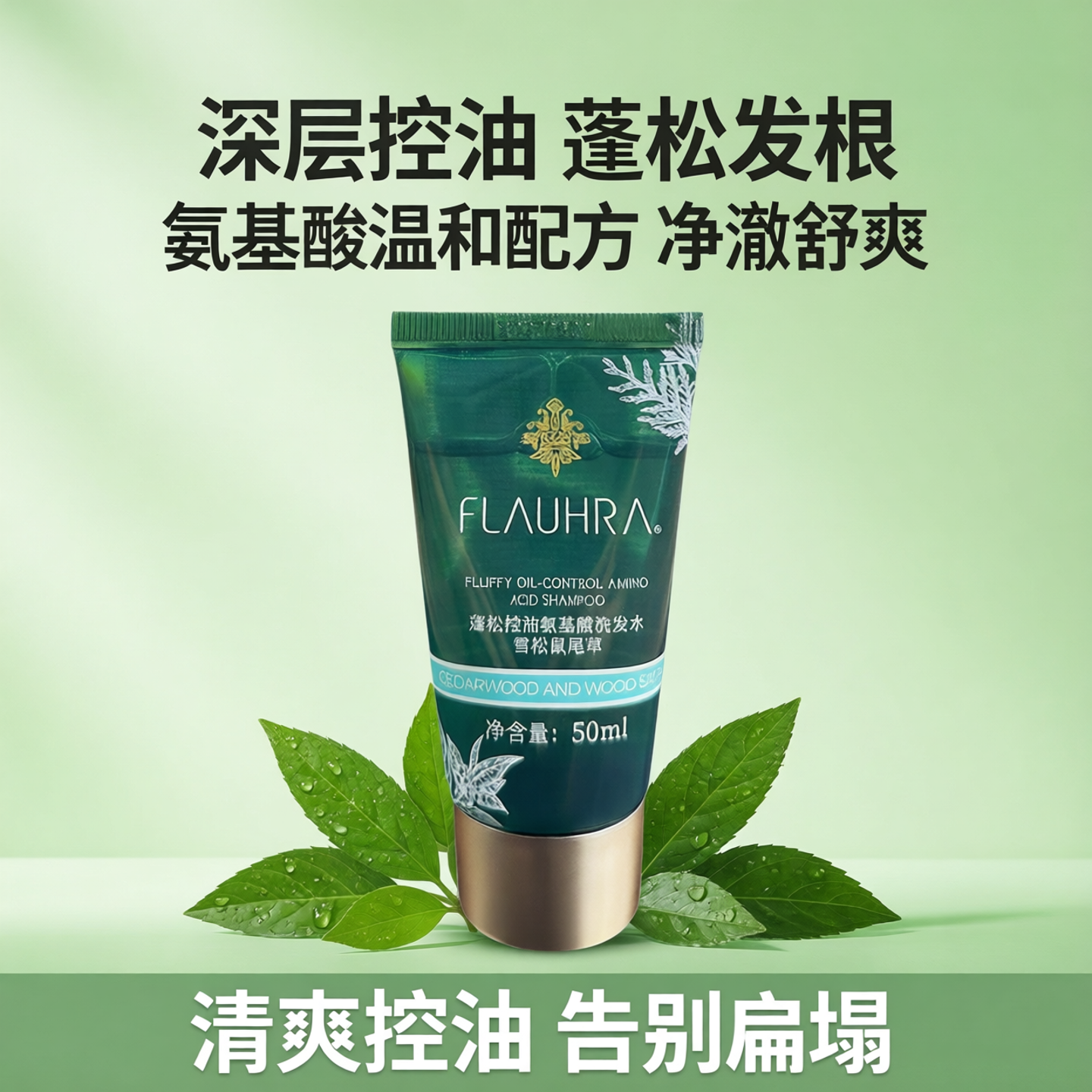 FLAUHRA洗发水中样蓬松控油柔顺亮泽护发素男女氨基酸洗发露50ml