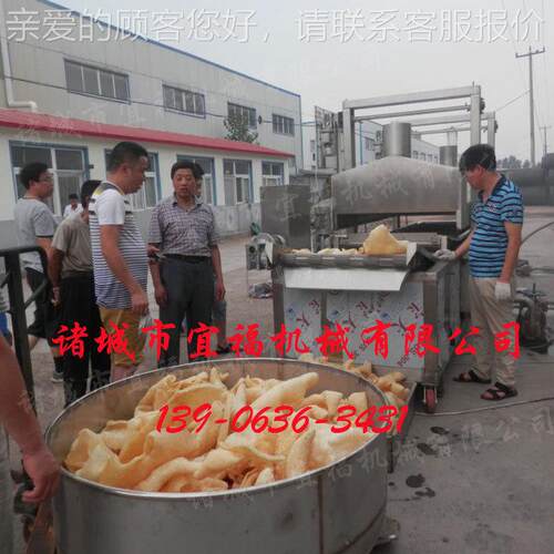 炸猪皮油炸产线 炸猪皮设备 不锈钢生皮炸机油 温州猪MIP猪皮油炸