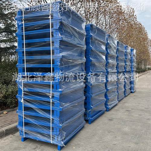 可定叉车栈板钢盘轻型铁托盘面叉全IJP铺四托盘 仓库托货架铁托进