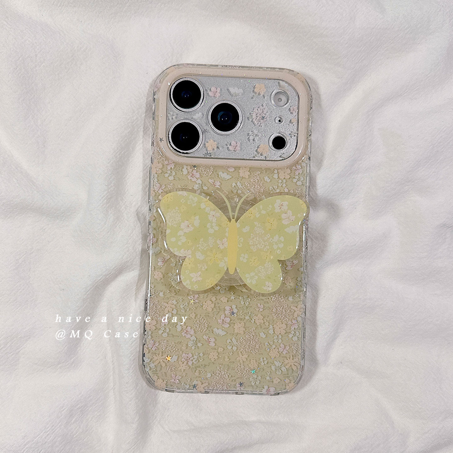 ins春季小碎花适用苹果17手机壳iPhone17Promax新款16高级感15保护套13硅胶14防摔全包带支架女款软绿色韩风p