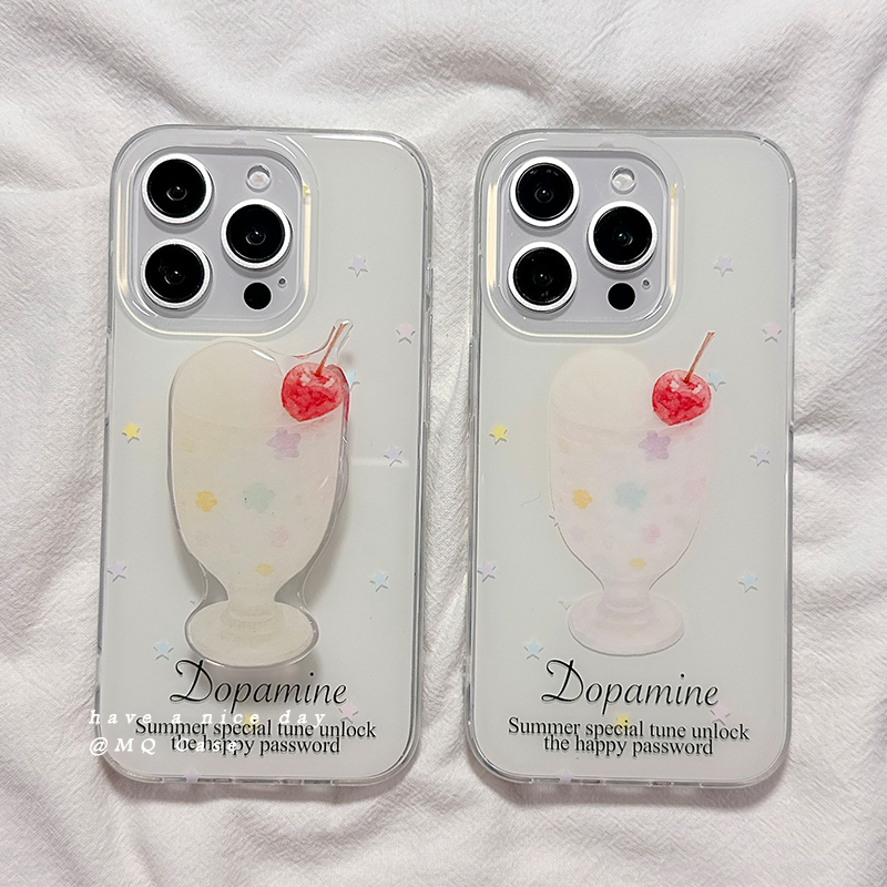 夏天冰淇淋饮料适用苹果16手机壳iPhone15Promax新款13/14高级感16promax保护套硅胶防摔全包创意带支架软女p