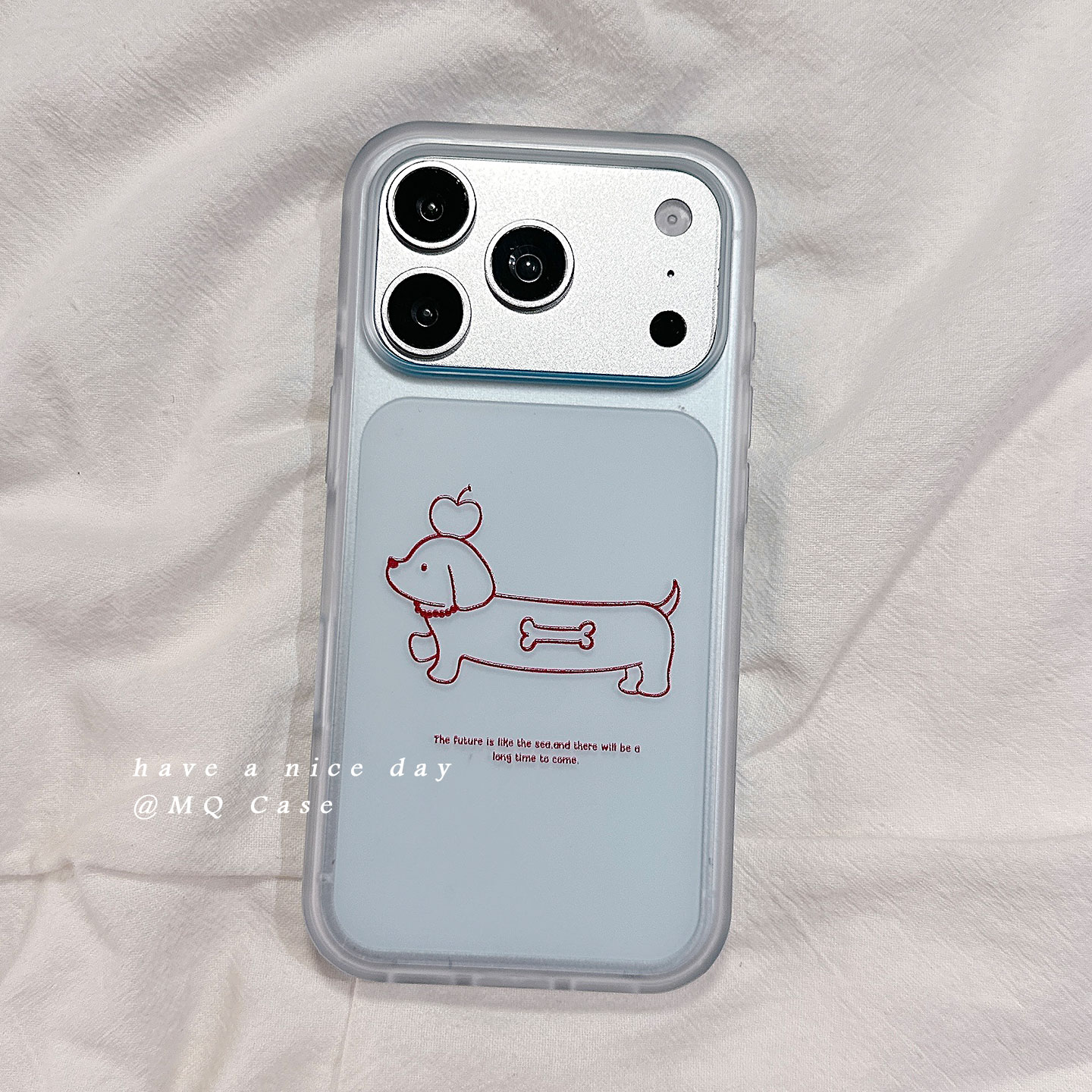 ins简约线条腊肠狗卡通适用苹果17手机壳iPhone17Promax新款16高级感15保护套硅胶防摔全包超薄磨砂男女款软p