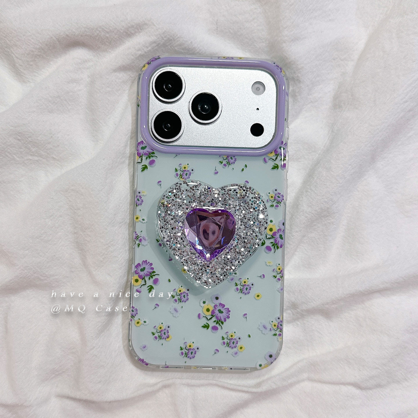ins小清新复古碎花适用苹果17手机壳iPhone17Promax新款16高级感15保护套13硅胶14防摔全包带宝石支架软壳女p