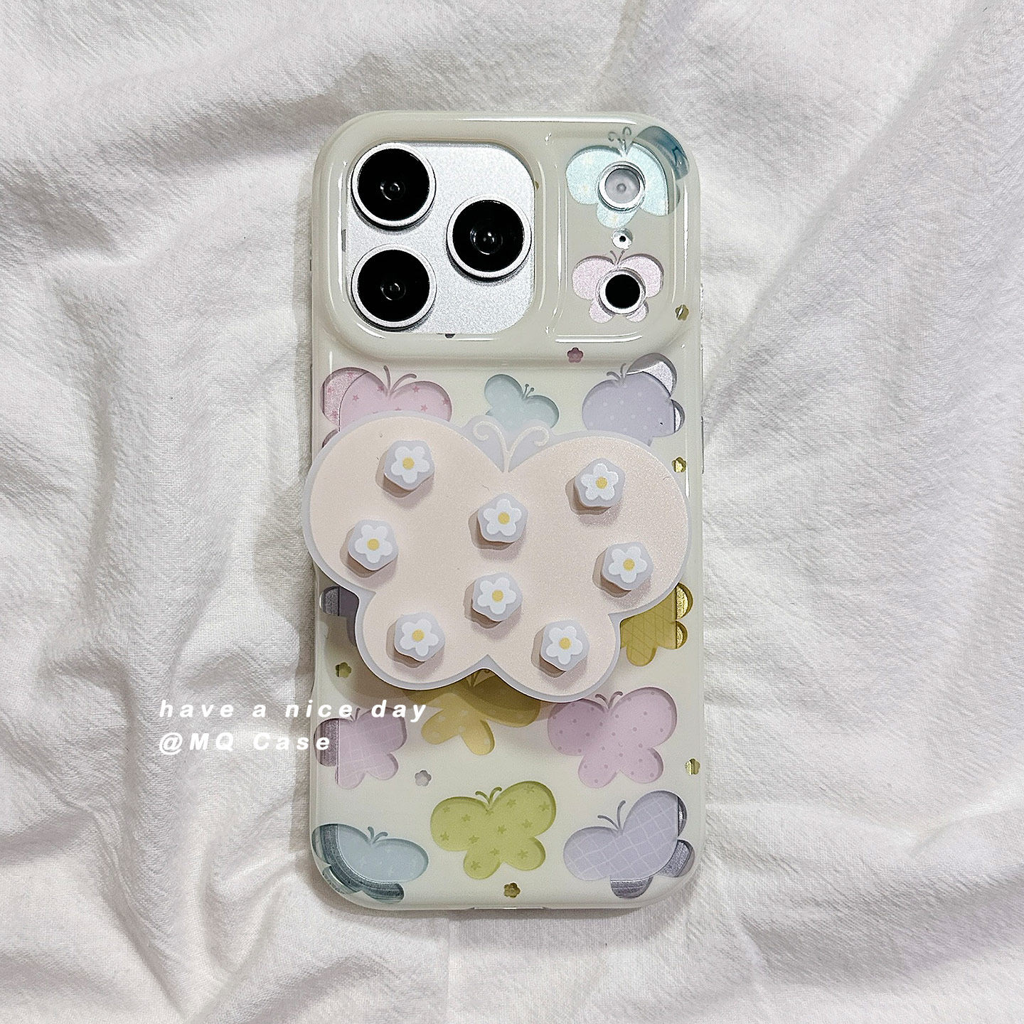 ins少女心镂空渐变蝴蝶适用苹果17手机壳iPhone17Promax新款16高级感15保护套13硅胶14防摔全包带支架女款软p