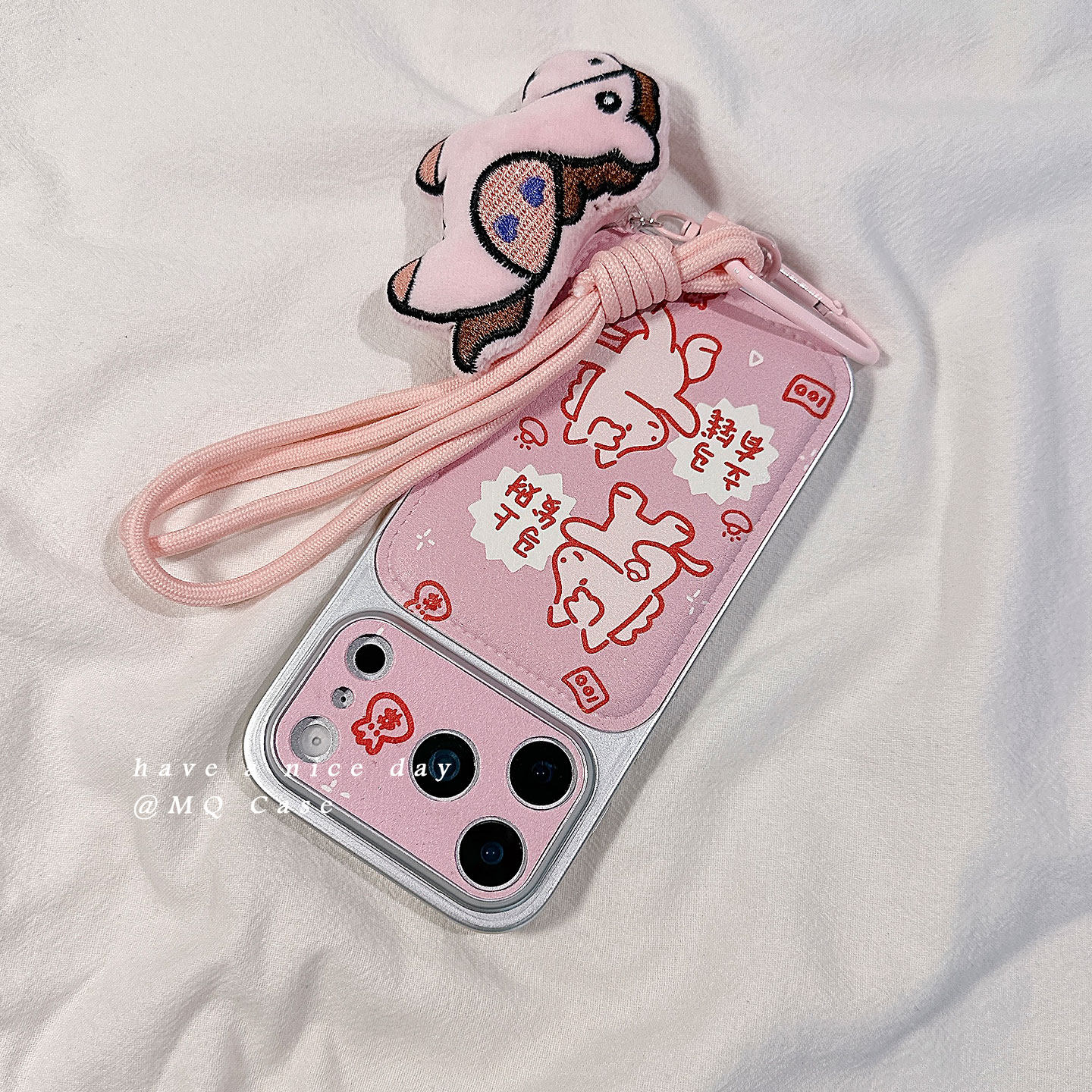 新年粉小马毛绒手绳适用苹果17手机壳iPhone17Promax新款16高级感15保护套硅胶14防摔全包创意女软趣味镜头超,3C数码配件,手机保护套/壳,淘宝优惠券,粉丝福利购,淘宝优惠卷