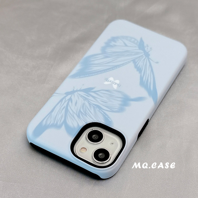 适用苹果14Promax手机壳小众高级感蝴蝶iPhone13新款15二合一菲林磨砂保护套硅胶防摔12创意11硬壳全包女磨砂怎么看?