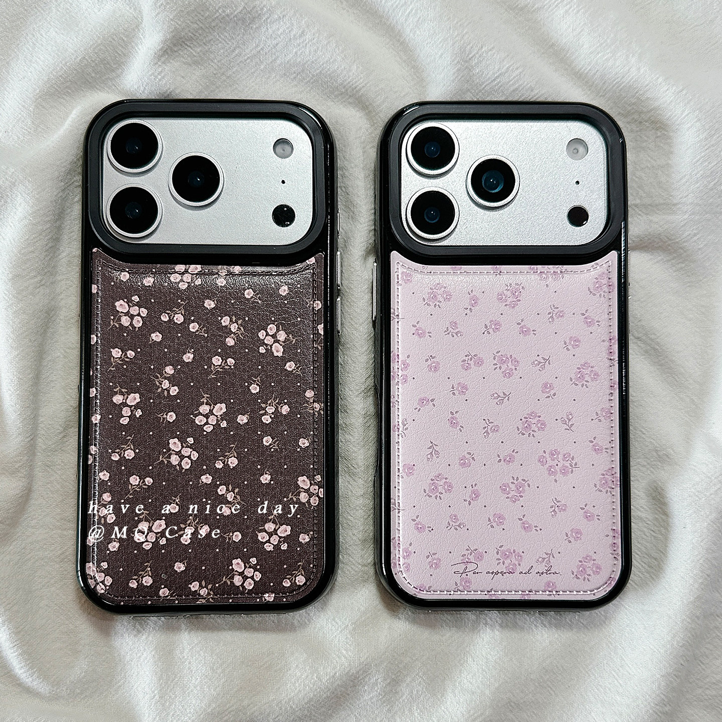 ins日韩复古小碎花适用苹果17手机壳iPhone17Promax新款16高级感15保护套13硅胶防摔全包创意仿皮软壳秋冬女p