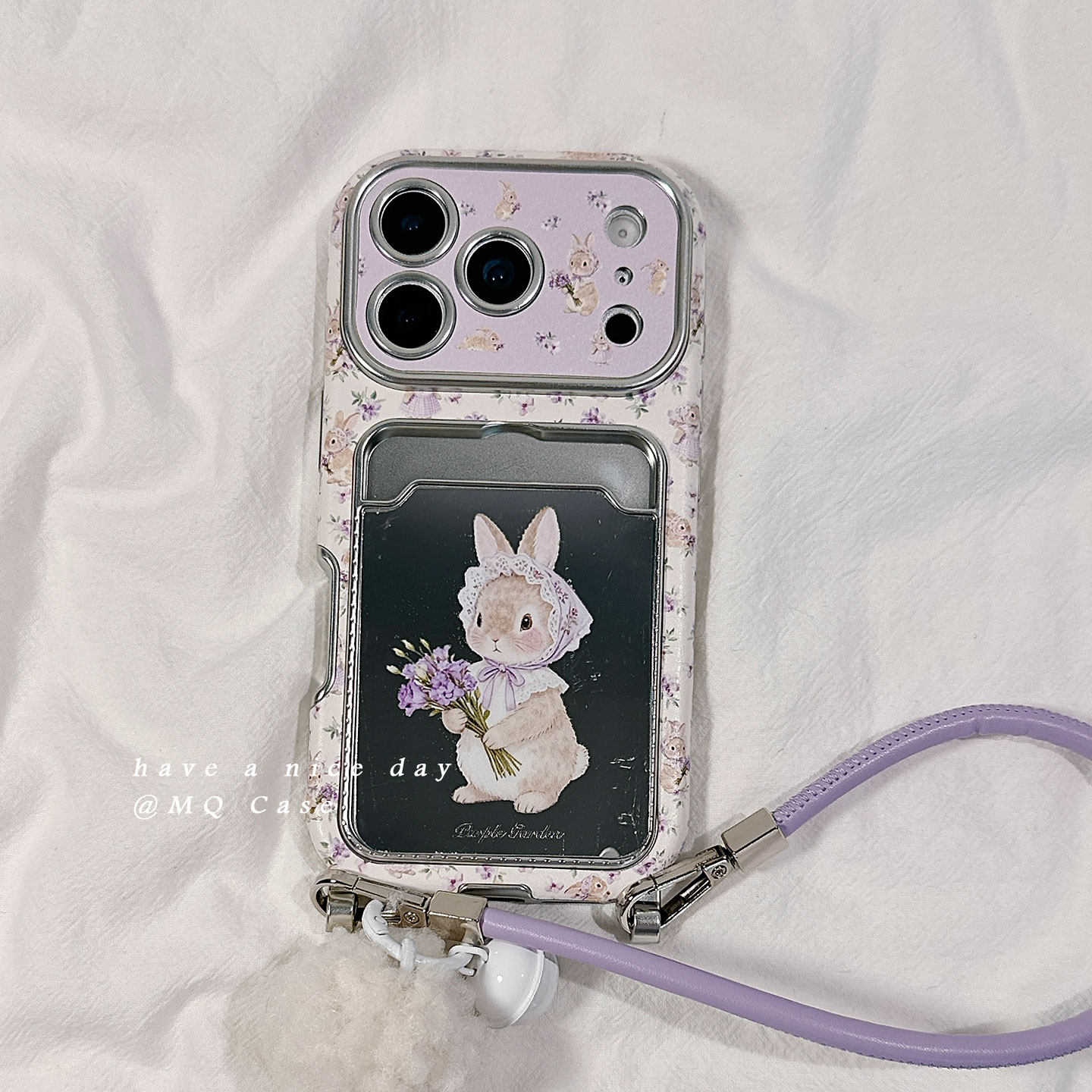 ins风碎花小兔子适用苹果17手机壳iPhone17Promax新款16高级感15保护套13硅胶14防摔全包带腕带挂绳女款软皮p,3C数码配件,手机保护套/壳,淘宝优惠券,粉丝福利购,淘宝优惠卷