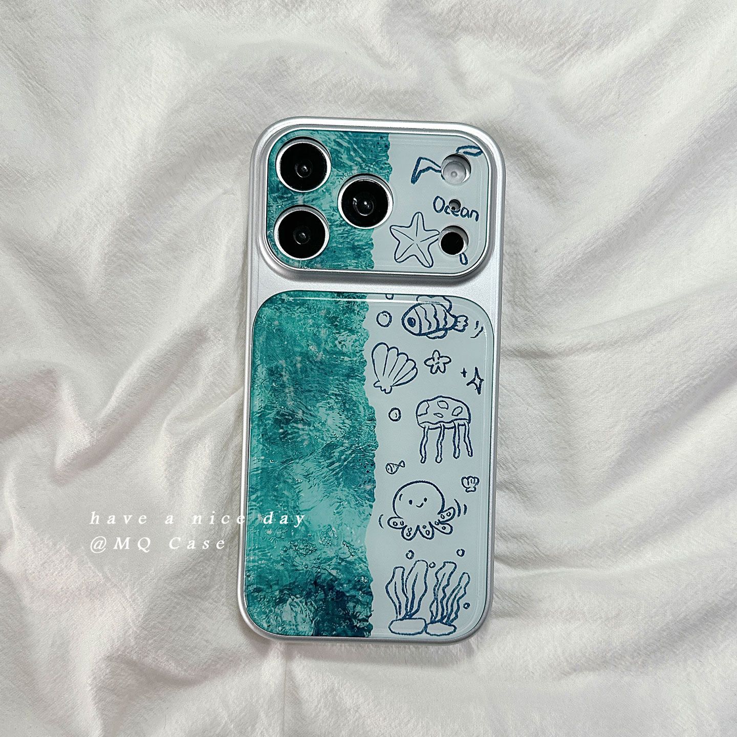 ins小清新海洋动物适用苹果17手机壳iPhone17Promax新款16高级感15保护套硅胶14防摔镜头全包创意电镀软壳女p
