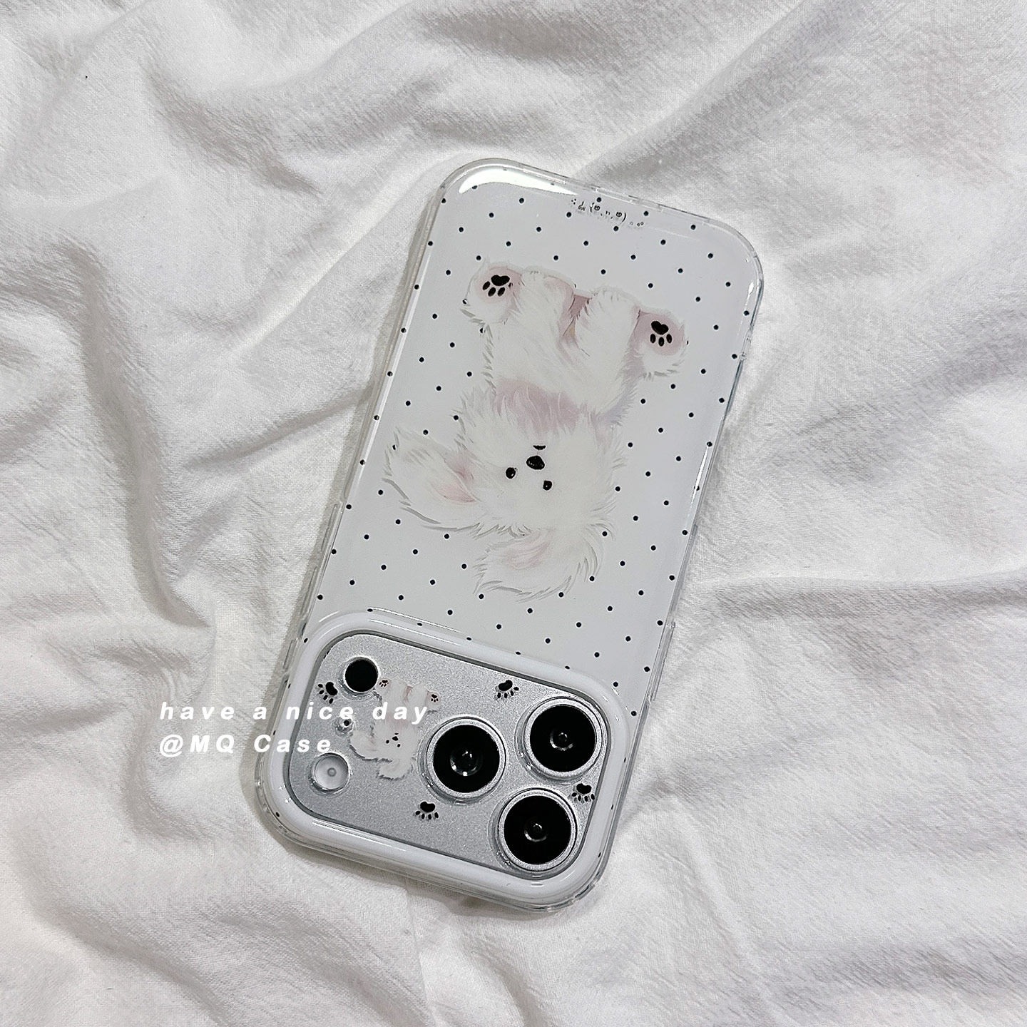 ins风抽象可爱波点小狗适用苹果17手机壳iPhone17Promax新款16高级感15p保护套硅胶14防摔全包边女款软壳卡通