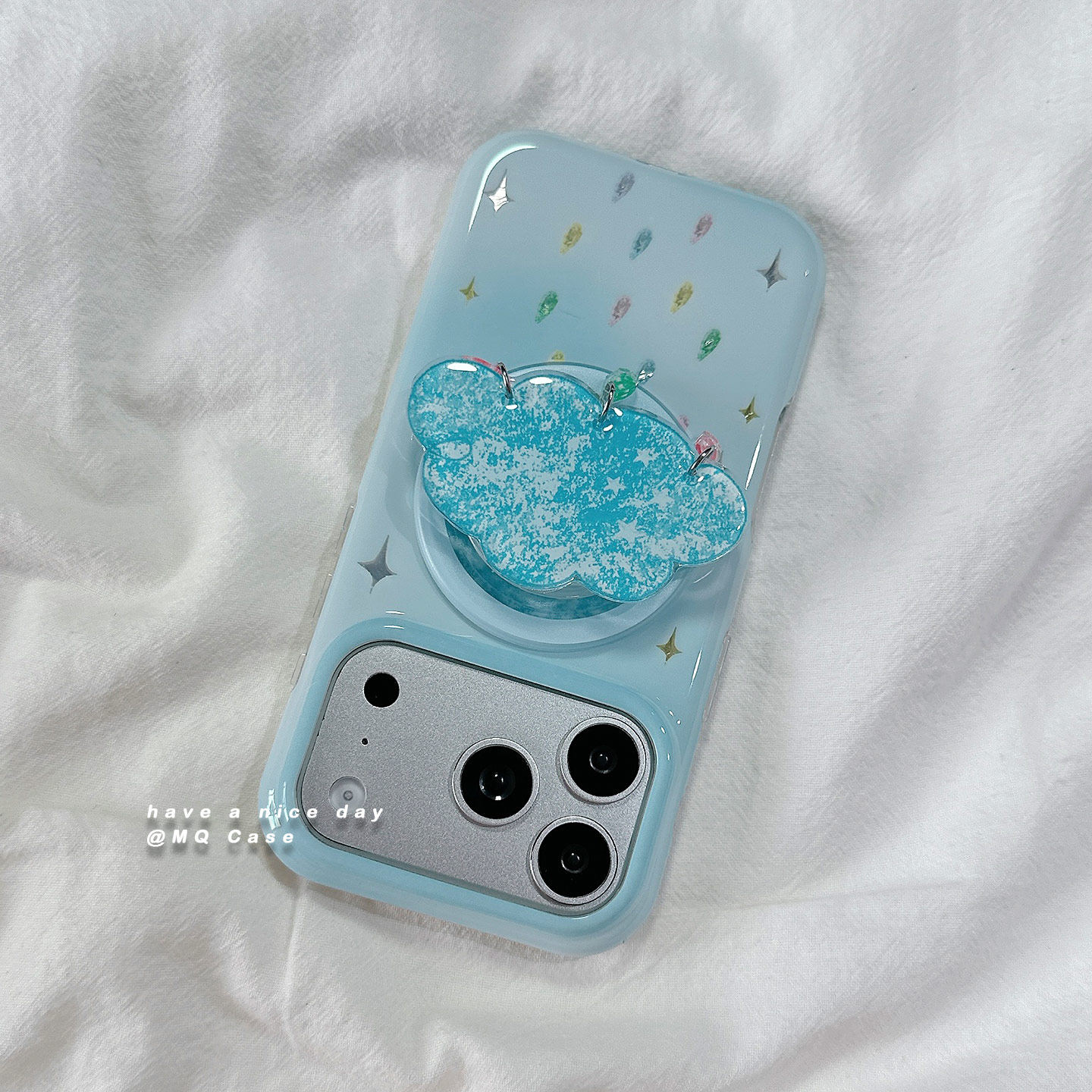 ins韩风简约彩色雨滴适用苹果17手机壳iPhone17Promax新款16高级感15保护套13硅胶14防摔全包带磁吸支架女软p