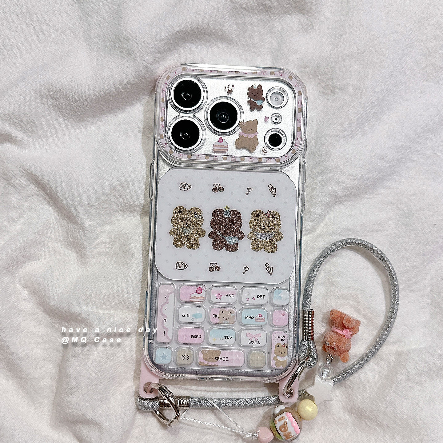趣味大哥大立体按键适用苹果17手机壳iPhone17Promax新款16高级感15保护套硅胶防摔全包带腕带挂绳女款软壳薄
