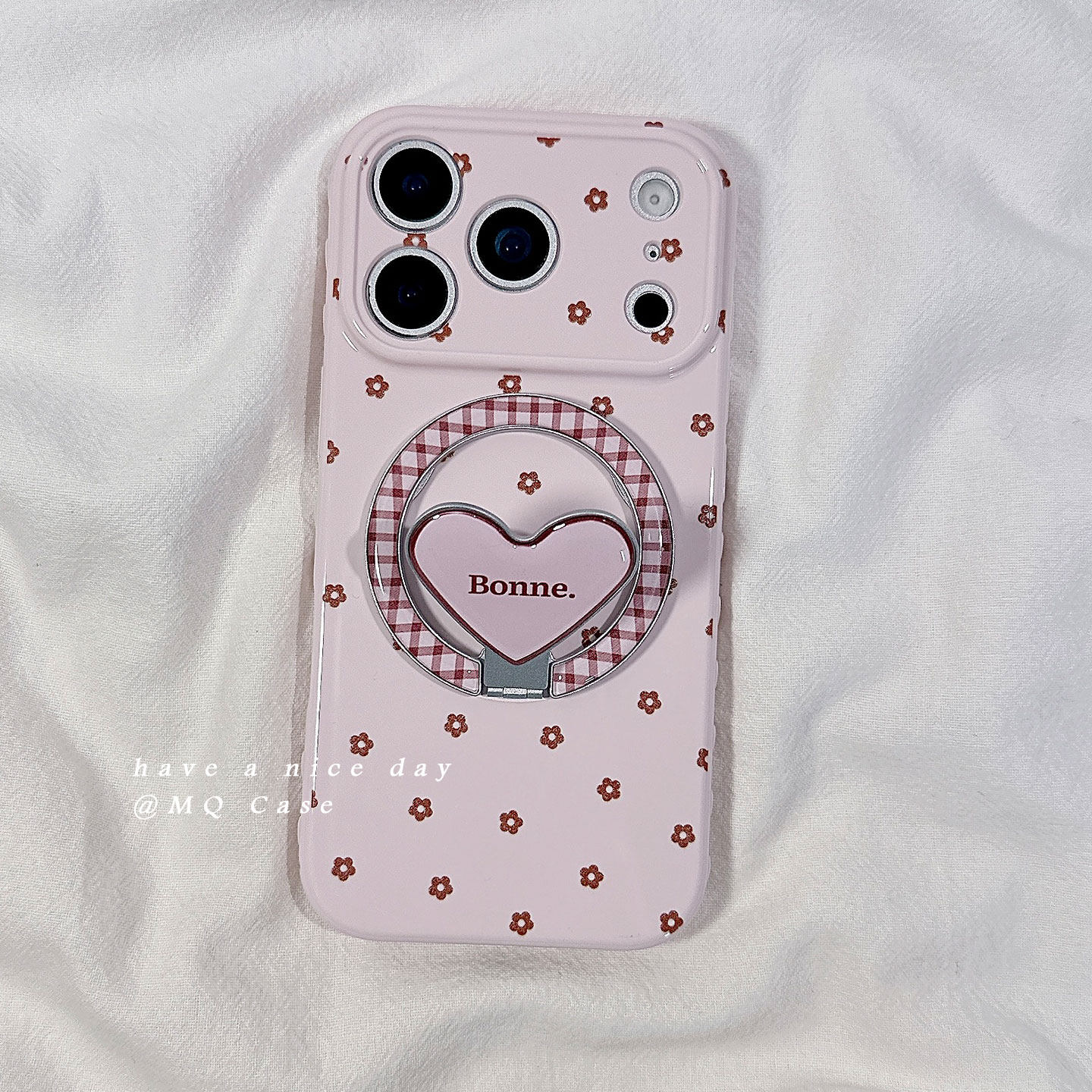 韩风简约小花朵适用苹果17手机壳iPhone17Promax新款16高级感15保护套13硅胶14防摔全包磁吸带支架女款软壳薄