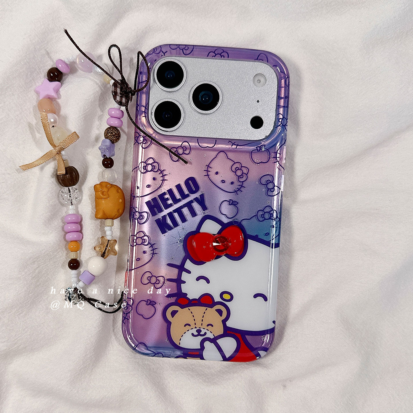 ins韩系可爱卡通适用苹果17手机壳iPhone17Promax新款16高级感15保护套13硅胶14防摔全包女款带链条挂绳软壳p