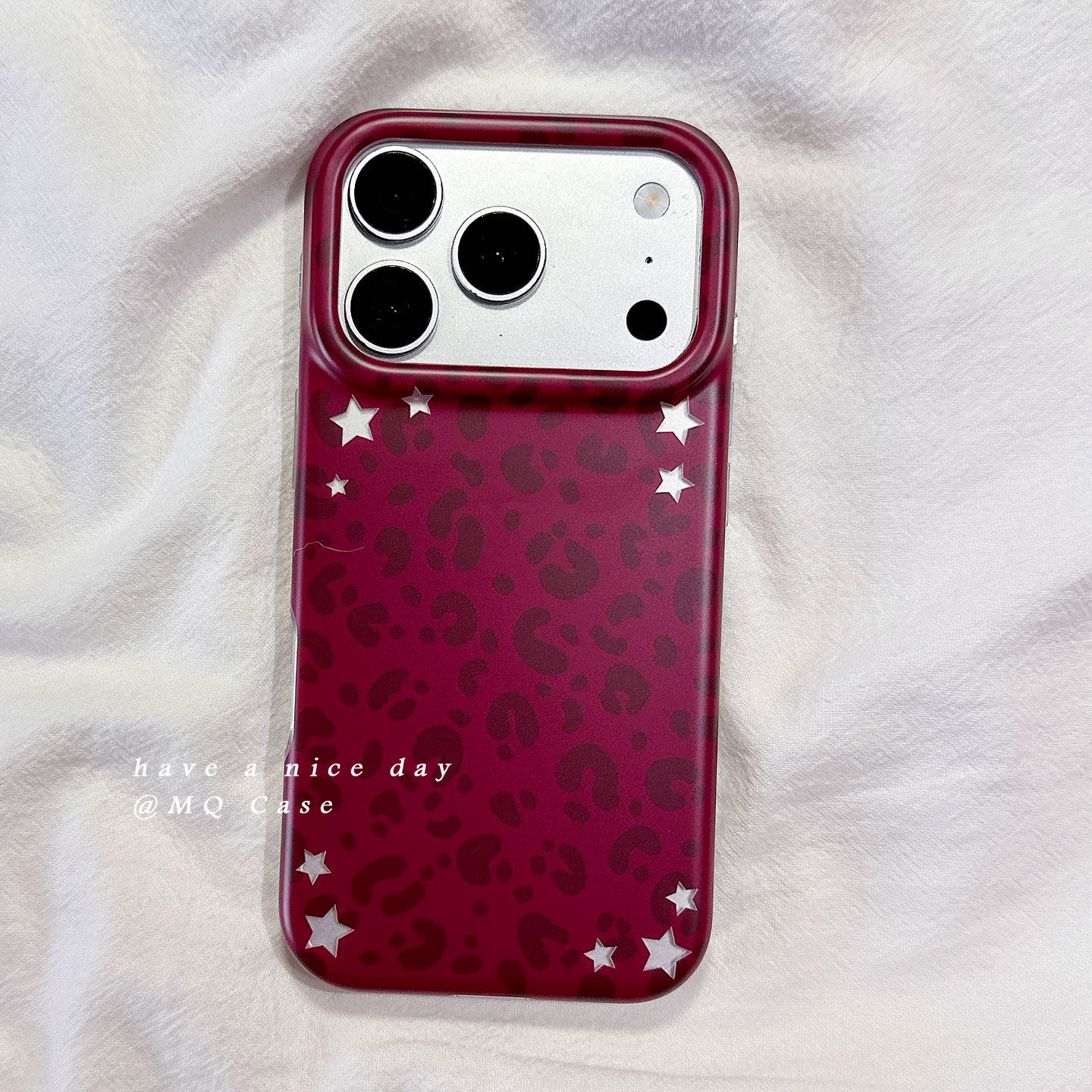ins韩系玫红色豹纹适用苹果17手机壳iPhone17Promax新款18pro高级感16保护套15pro硅胶防摔全包创意女款软壳p
