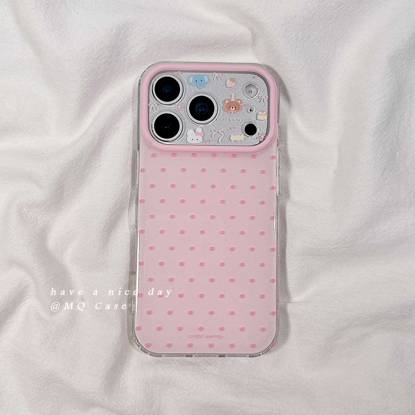 简约少女心粉色波点适用苹果17手机壳iPhone17Promax新款16高级感15保护套13硅胶14防摔全包超薄女款软壳日韩