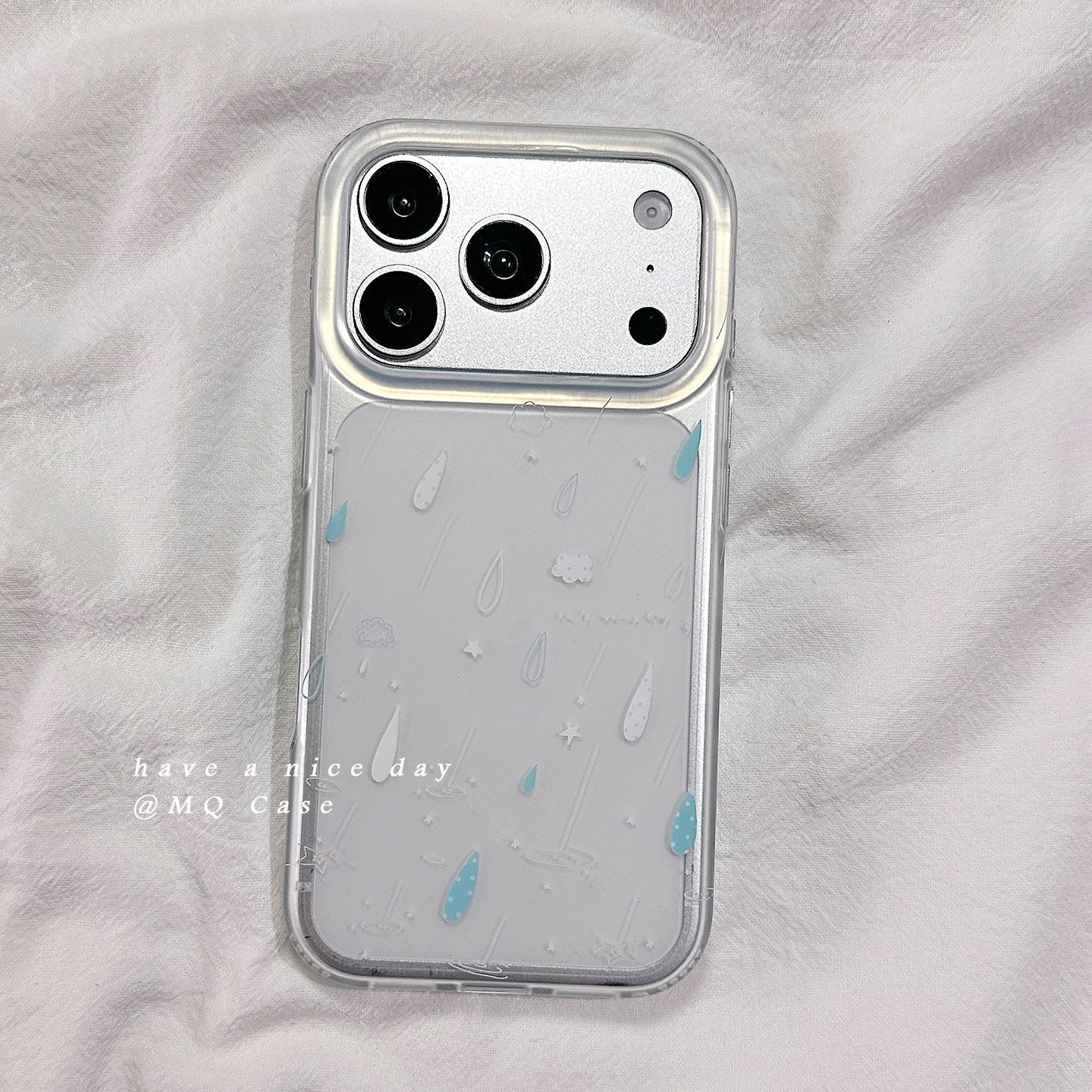 夏季ins简约雨滴适用苹果17手机壳iPhone17Promax新款16高级感15保护套硅胶防摔全包边磨砂超薄男生女款软壳p