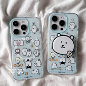 趣味ins可爱卡通适用苹果16Promax手机壳iPhone15新款 13高级感14磁吸保护套防摔双层带支架17全包超薄男女硬p